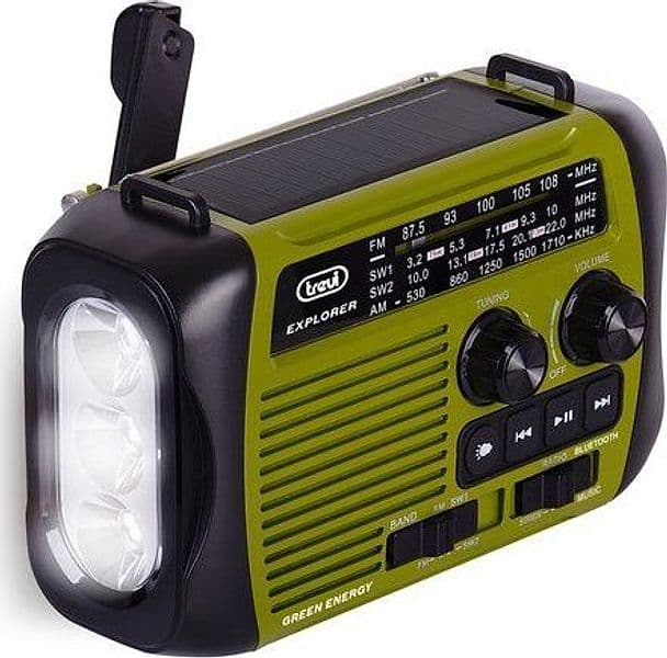 Trevi radio portatile dinamo e solare usb micro sd wireless e powerbank ra 7f30 bt verde - 0RA7F3003