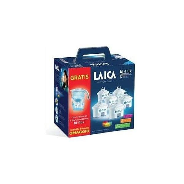 Laica kit 6 filtri + caraffa filtrante stream line bianca - J996