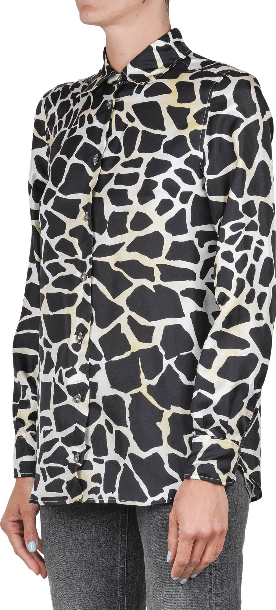MALIPARMI Maliparmi - Camicia - 460728 - Nero/Giallo da donna in Bluse e camicie Drestige - Casamassima, commercioVirtuoso.it