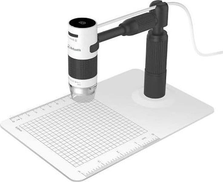 Microscopio magnificatore atlantis e45-ms725 usb uxga 1600x1200 doppio punto di fuoco ingrandimento 60x e 250x cmos