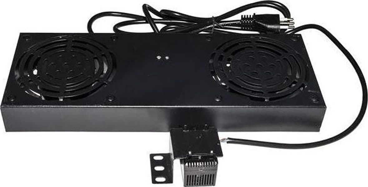Armadio rack kit 2 ventole con term ostato per armadi rack a muro nero - LKVENT2