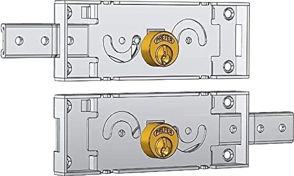 PREFER - COPPIA SERRATURE LATERALI DESTRA E SINISTRA PER SERRANDE SPORGENZA CILINDRO 5.5 MM