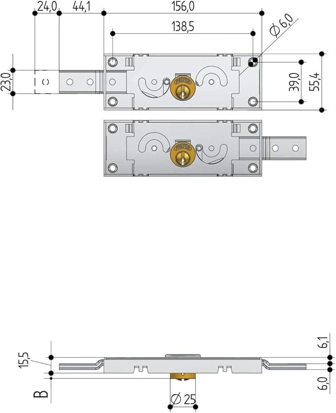 PREFER - COPPIA SERRATURE LATERALI DESTRA E SINISTRA PER SERRANDE SPORGENZA CILINDRO 5.5 MM in Serrature a incastro Stockdoc - Terni, commercioVirtuoso.it