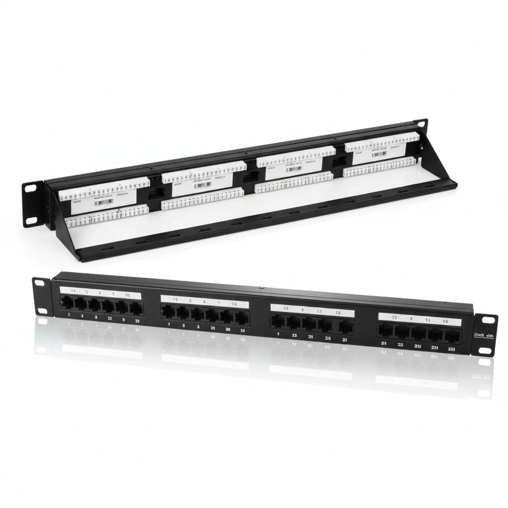 Pann.1u con 24 rj45u cat.6 nero - WPC-PAN-6U-24