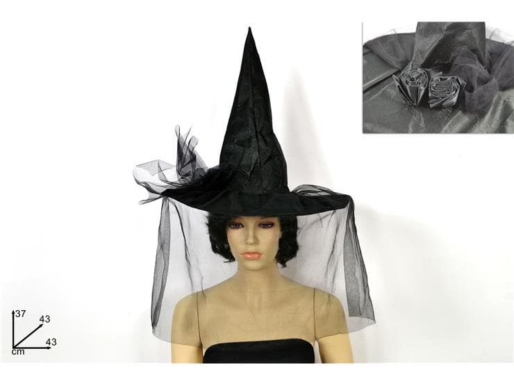 Cappello Strega Con Velo Nero in Ginevra Save The Money - Rimini, commercioVirtuoso.it