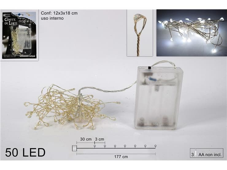 Gocce 50 Micro Led a Batteria Bianco Freddo