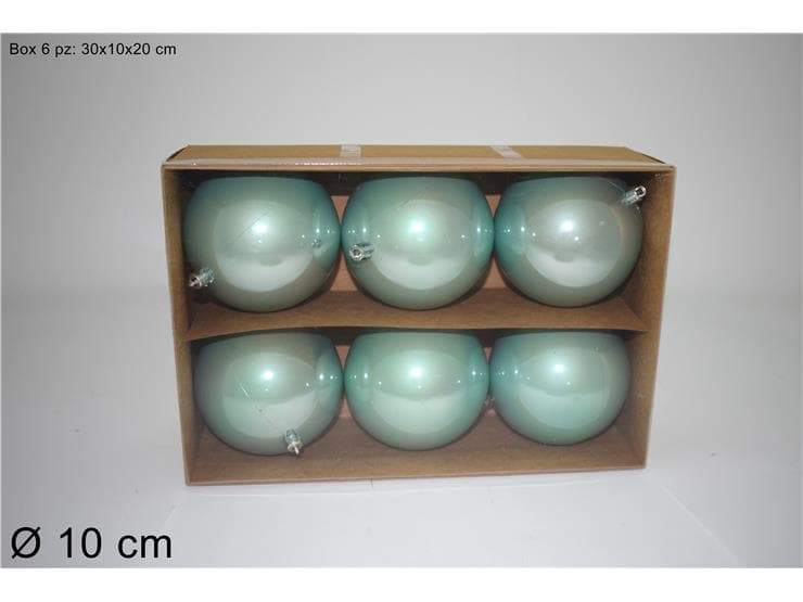 Box 6 Palle 10cm Perlate Verdi