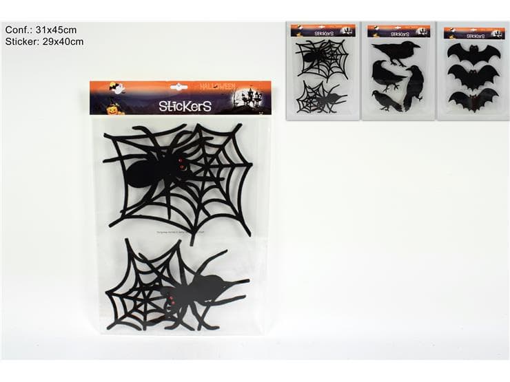 Sticker Halloween Floccati 29x40cm 3 Assortimenti in Adesivi Save The Money - Rimini, commercioVirtuoso.it