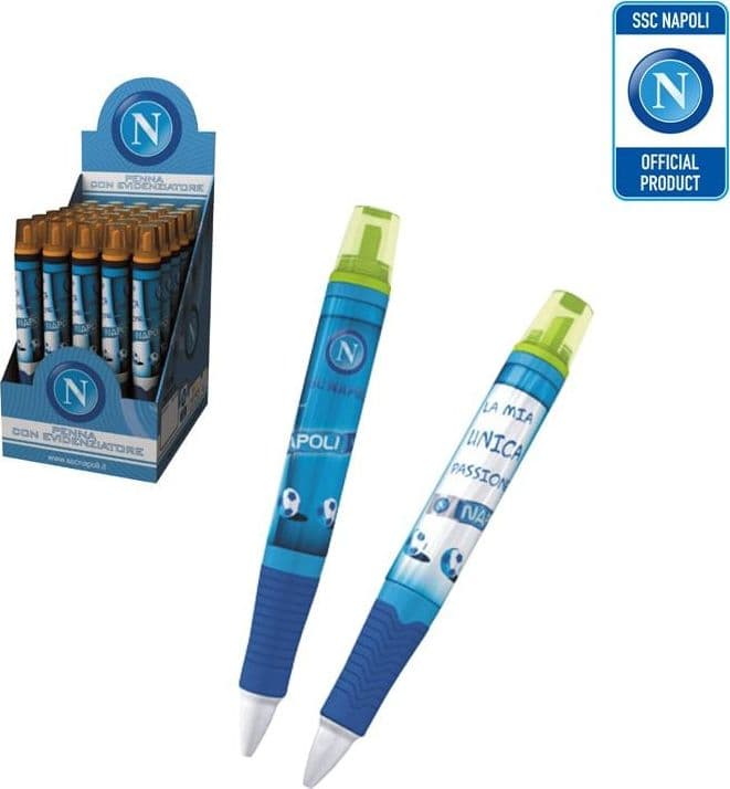 Napoli bpe-01-np - penna con evidenziatore (fantasie assortite) - BPE01NP