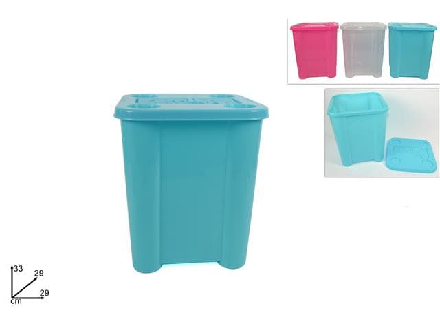 Contenitore plastica box con coperchio 3ass.