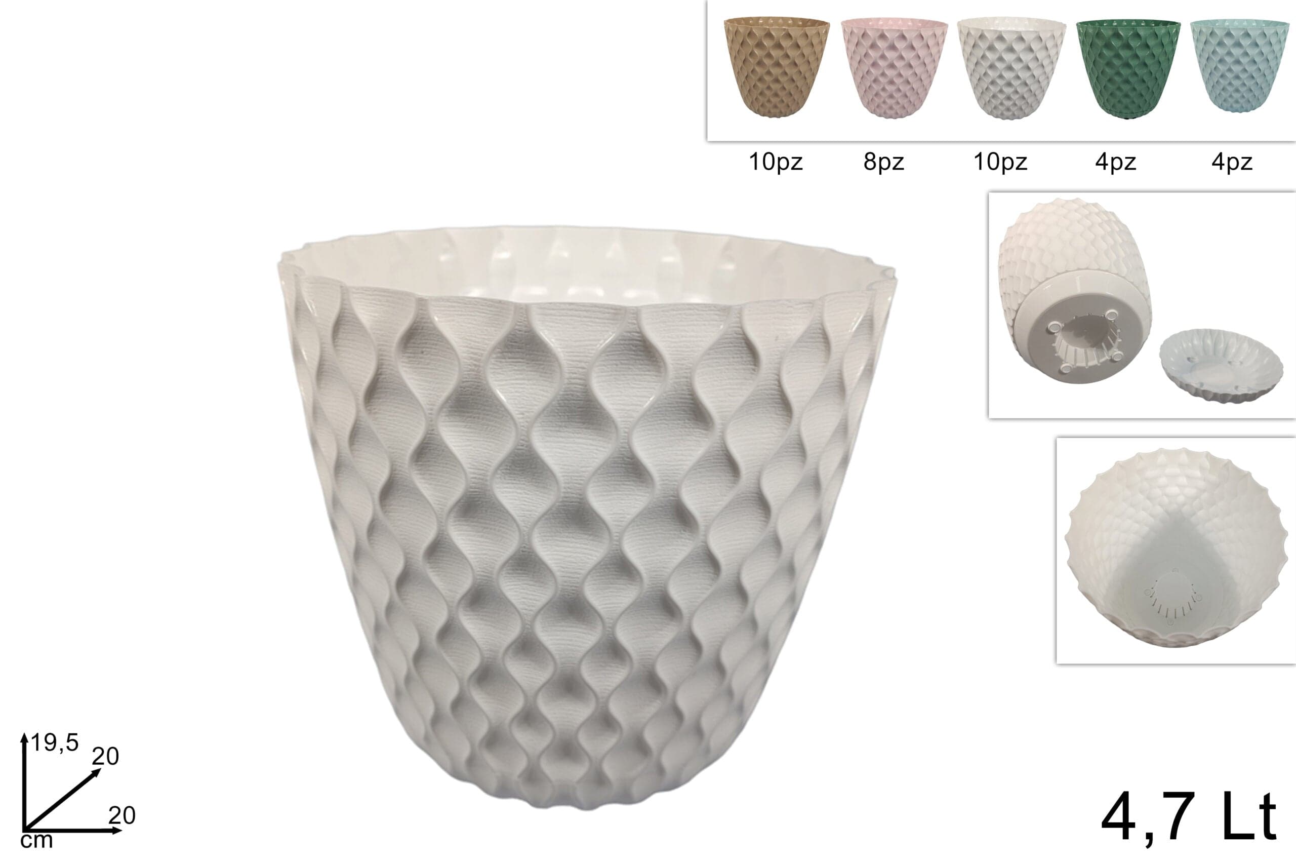 Vaso in Plastica 20cm 4.7L