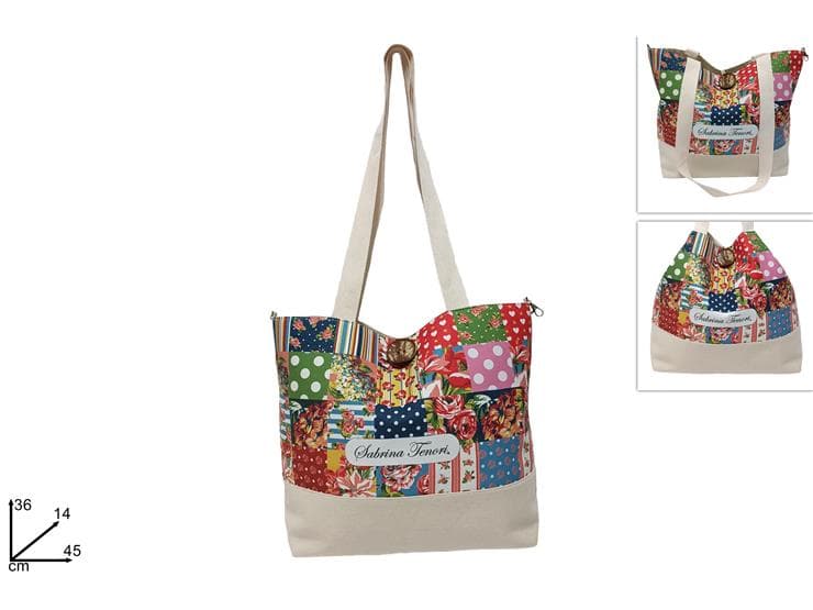 Borsa Mare Polycotton Stampa Fantasia in Borse Tote Save The Money - Rimini, commercioVirtuoso.it