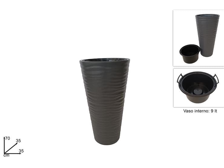 Vaso Alto 70cm Interno 9 Lt Grigio in Vasi tradizionali Save The Money - Rimini, commercioVirtuoso.it