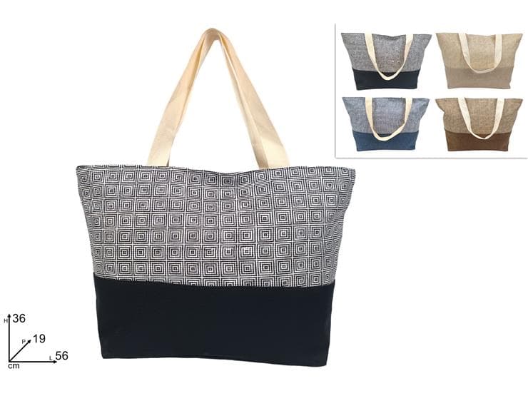 Borsa Mare Fantasia Quadri 3D 4 Colori