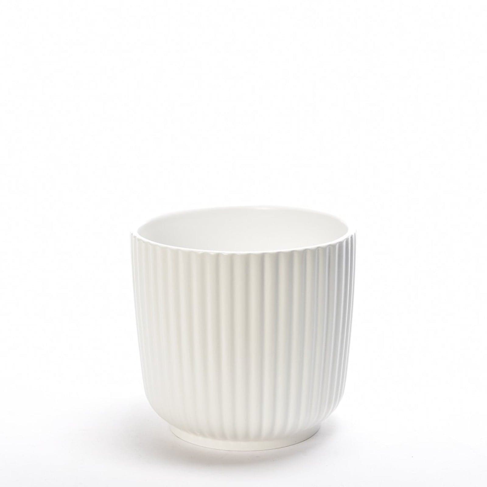 Porta vaso in ceramica "Porto" color bianco per esterno ed interno - 3