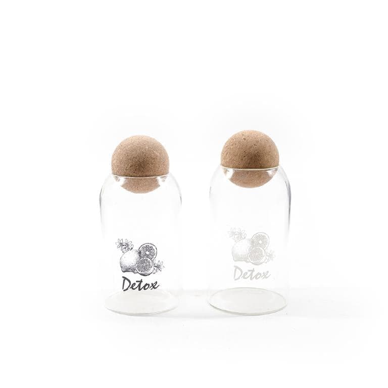 Barattolo in Vetro Borosilicato con Tappo in Sughero 700ml diametro 9xH18.5cm