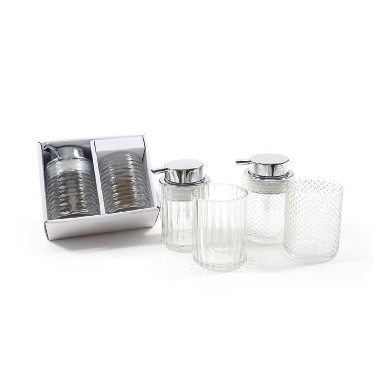 Set 2 Pezzi Bagno in Vetro