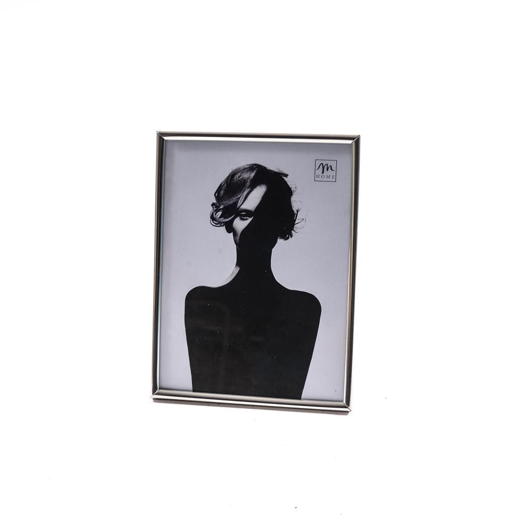 Cornice Portafoto in Metallo Argento 15,5x20,5x1,5cm Per Foto 15x20cm