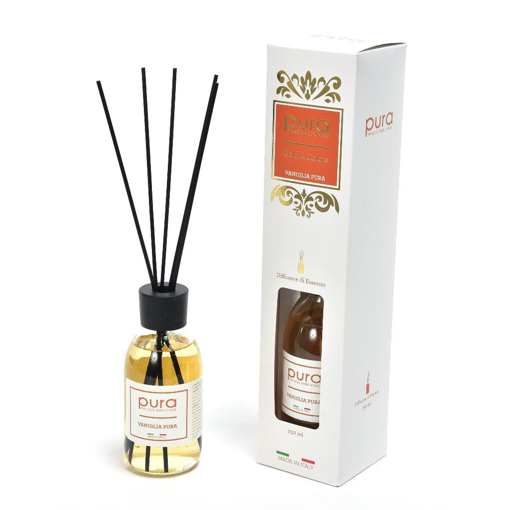 Diffusore di Essenza 250ml Vaniglia con Bacchetti in Cotone