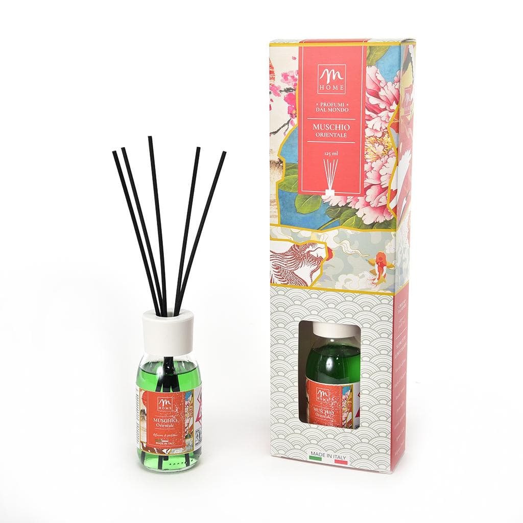 Profumi dal Mondo - Diffusore di Essenza 125ml Muschio Orientale con Bacchetti in Cotone