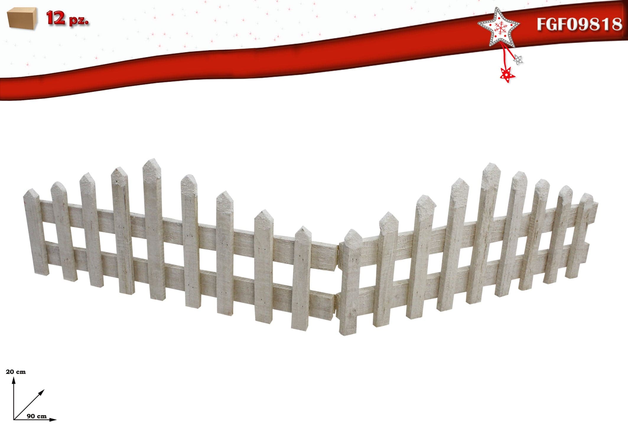 Staccionata Legno 2 Pezzi Colore Bianco