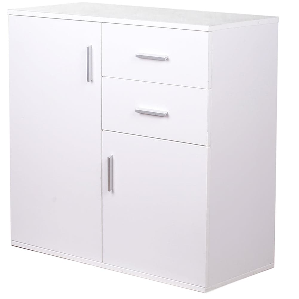 Mobile Credenza in Legno 2 cassetti 2 Anta Salvaspazio 82x35 H 80 cm Bianco in Credenze e buffet Danyx - Casoria, commercioVirtuoso.it