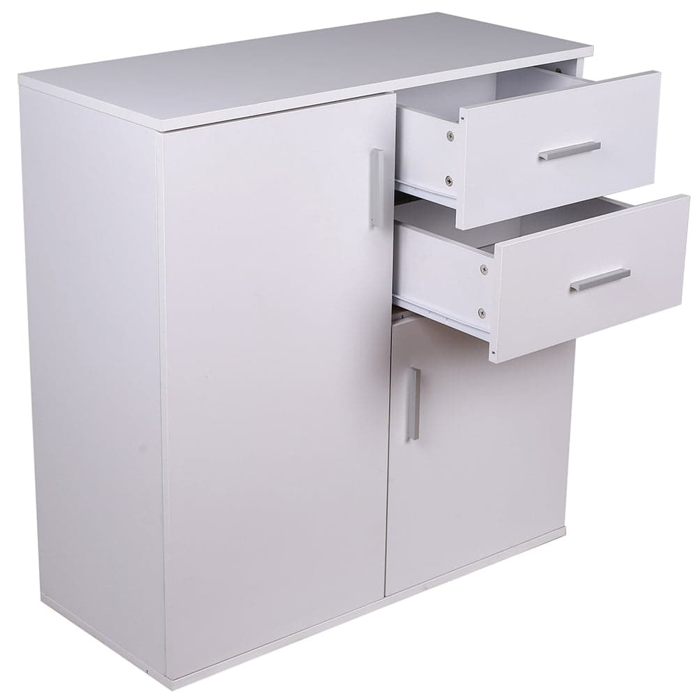 Mobile Credenza in Legno 2 cassetti 2 Anta Salvaspazio 82x35 H 80 cm Bianco in Credenze e buffet Danyx - Casoria, commercioVirtuoso.it