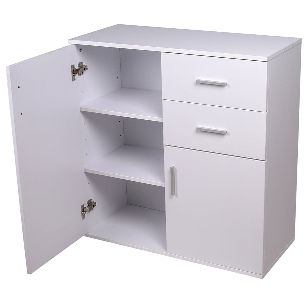 Mobile Credenza in Legno 2 cassetti 2 Anta Salvaspazio 82x35 H 80 cm Bianco in Credenze e buffet Danyx - Casoria, commercioVirtuoso.it