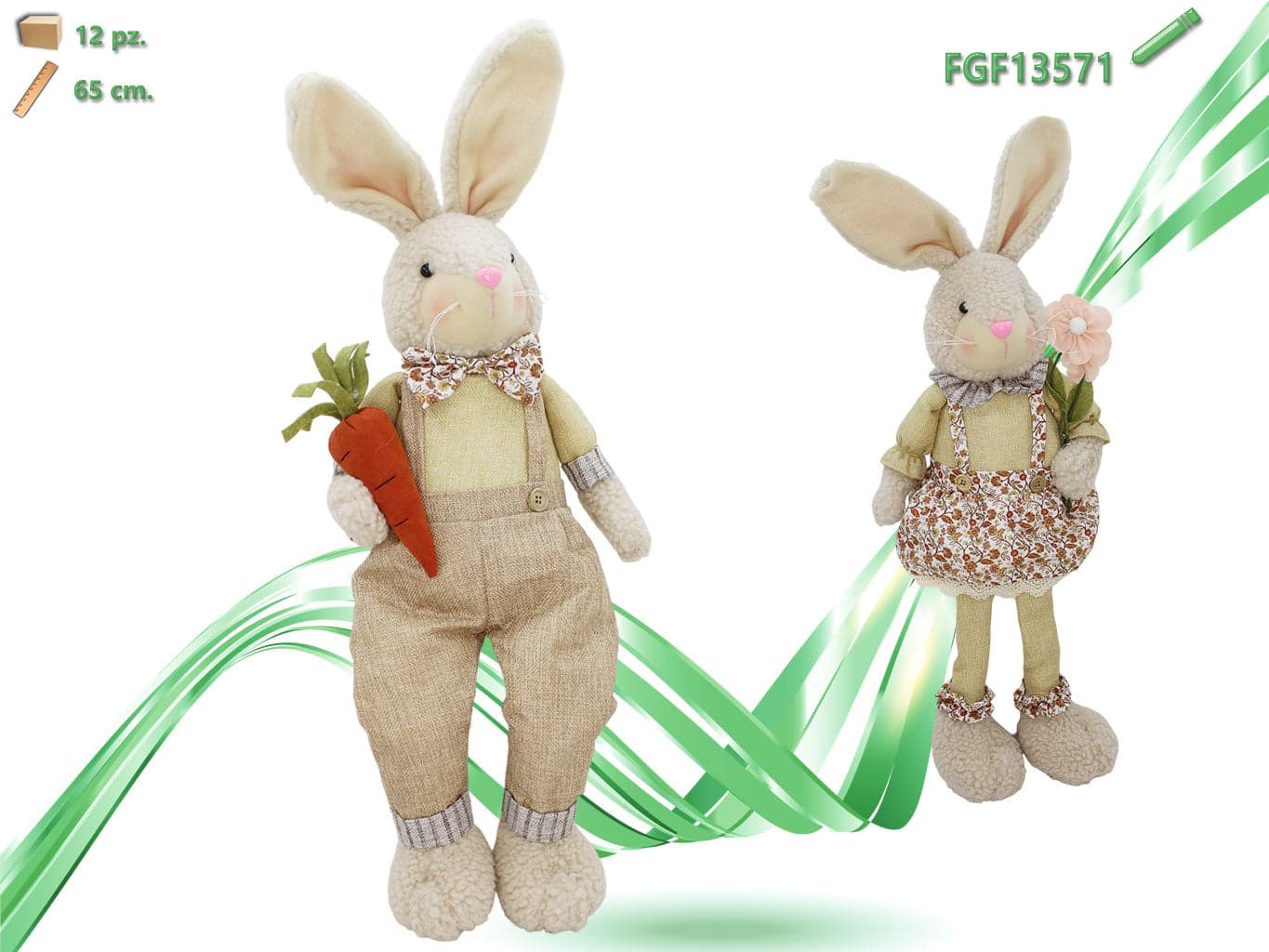 Coniglio in tessuto h.65cm. in Animali di peluche Save The Money - Rimini, commercioVirtuoso.it