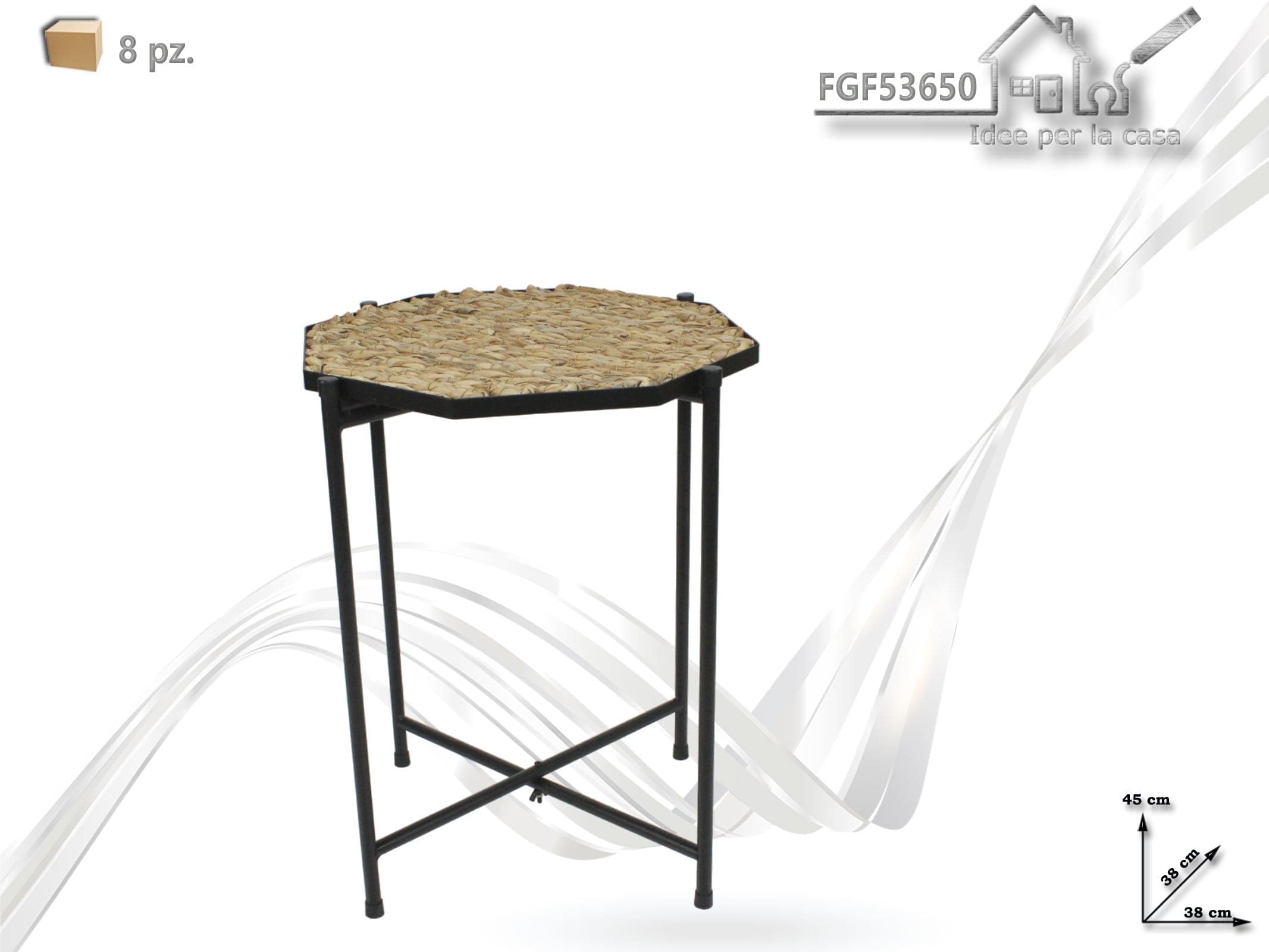 Tavolino Pieghevole Piano Ottogonale