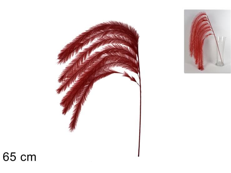 Stelo rami pendenti effetto piuma rosso