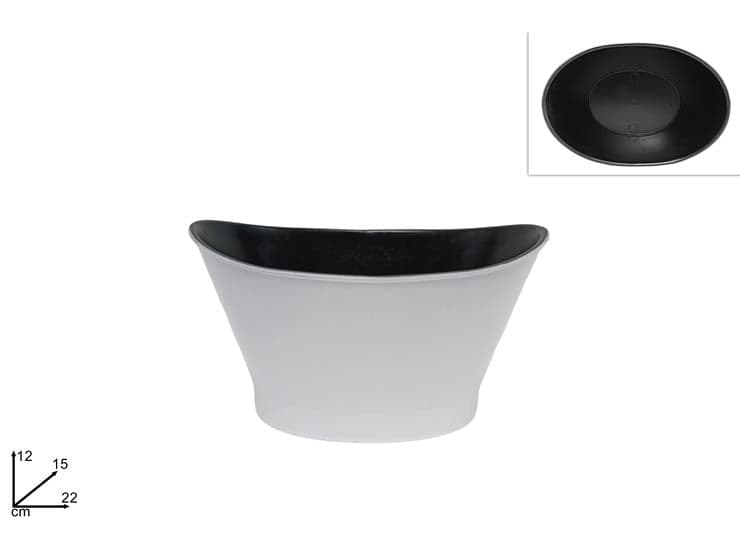 Vaso Ovale 22x15cm Bianco