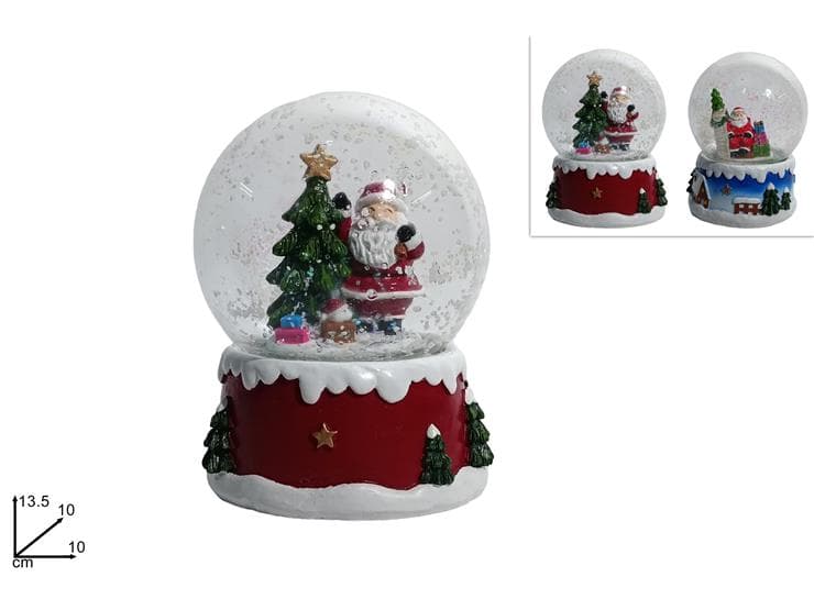 Ampolla Natalizia 10cm con Babbo Natale 2 Assortimenti