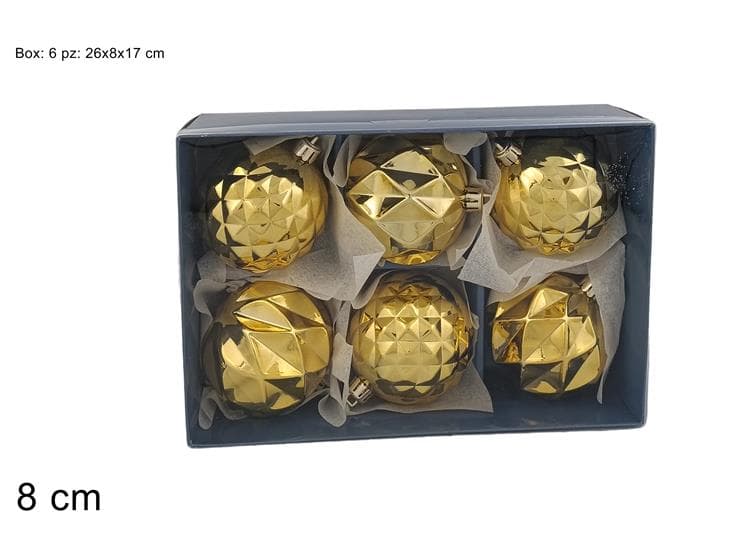 Palle 8cm Set 6 Pezzi Oro in Palle e palline Save The Money - Rimini, commercioVirtuoso.it