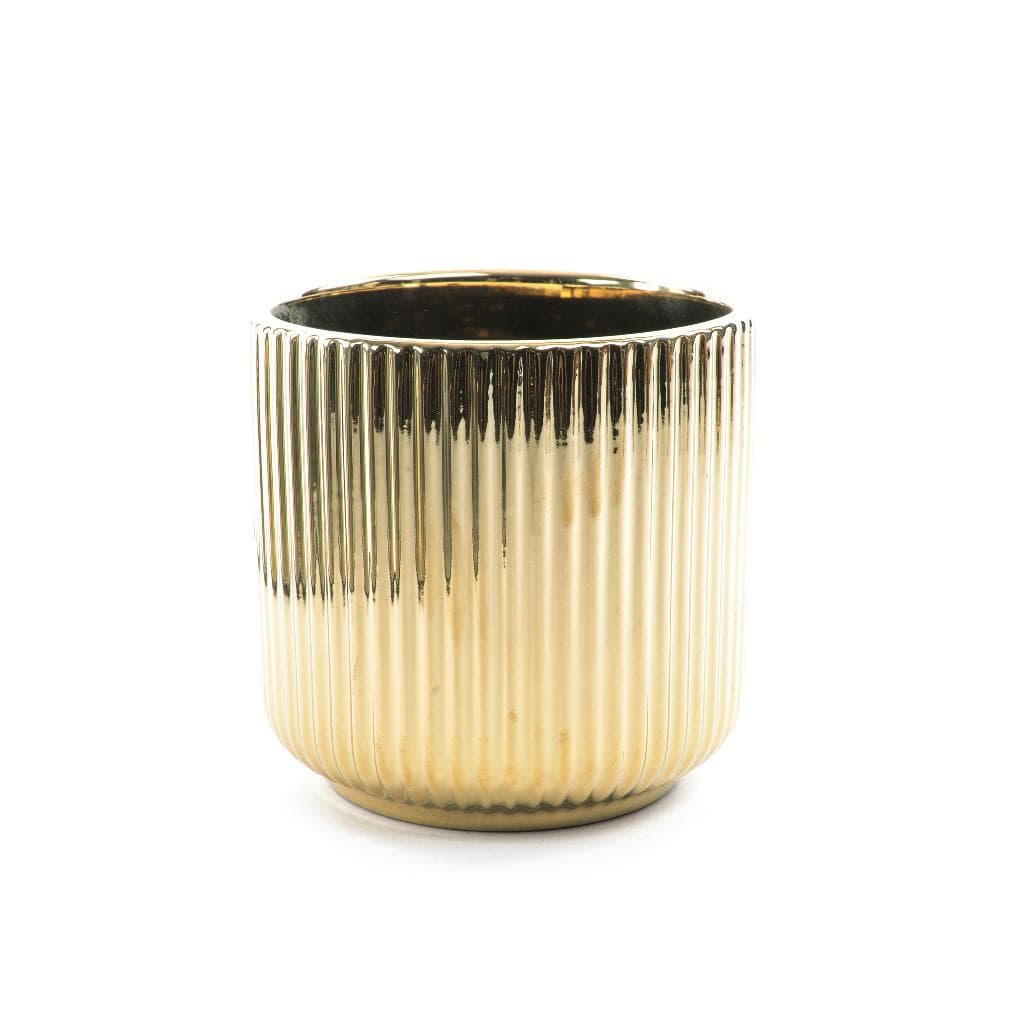 Vaso decorativo in ceramica colore oro per fiori e piante per decorazioni natalizie