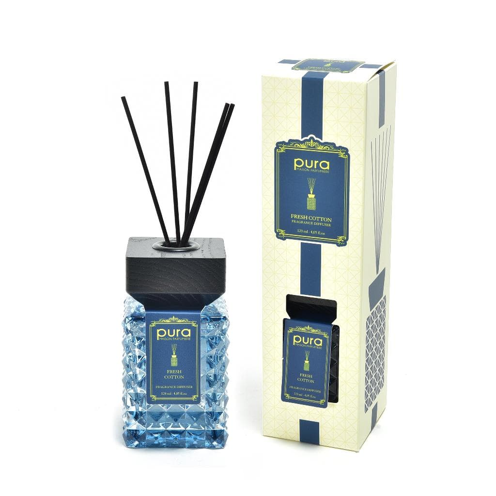 Diffusore di Fragranza 120ml Fresh Cotton con Bacchetti (5x5x10cm)