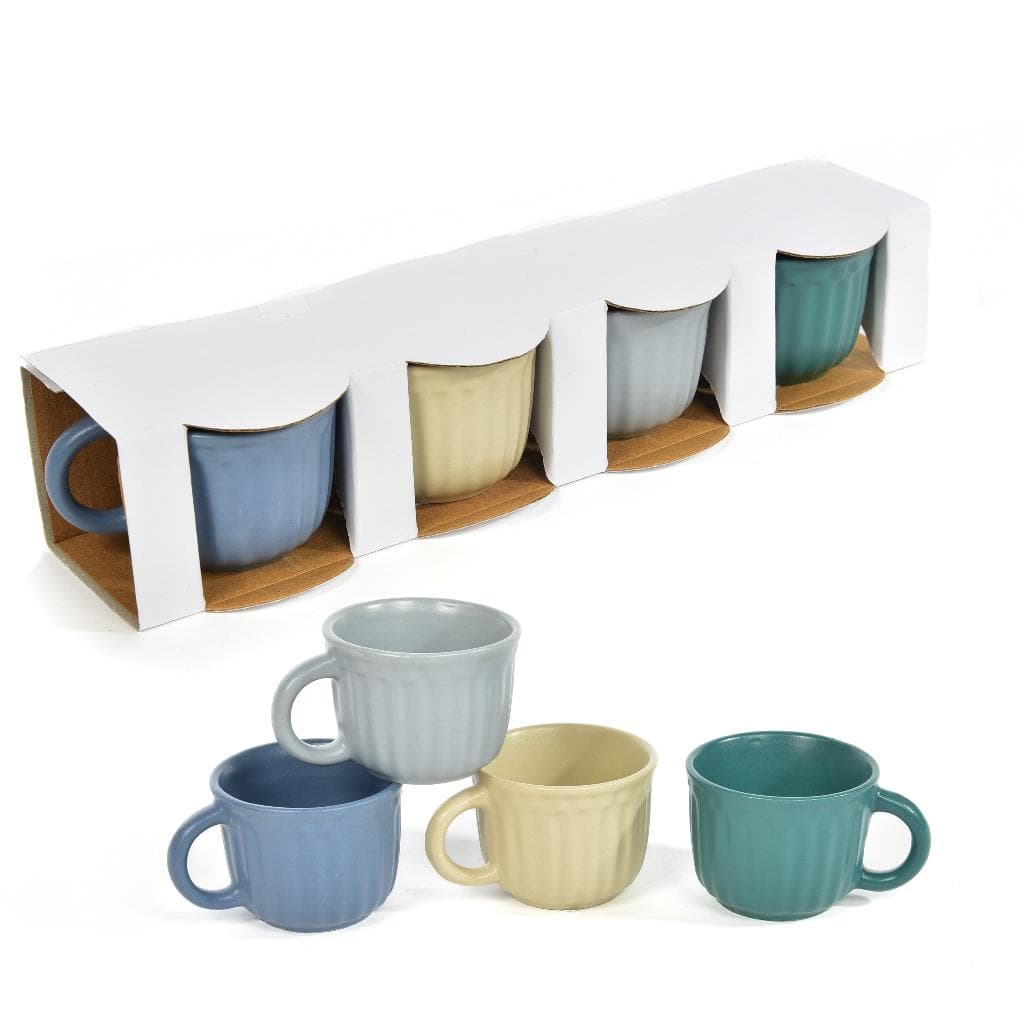 Set 4 Tazzine in Ceramica 90ml 6,5x8,5xH5cm in Tazze e tazzine da caffè Save The Money - Rimini, commercioVirtuoso.it