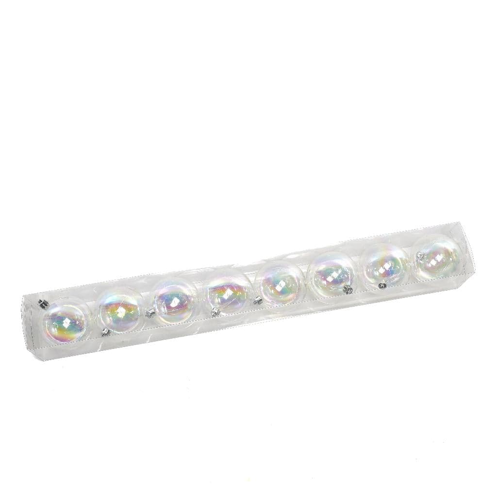 8 Palle Iridescenti Trasparenti Diametro 8cm in Plastica 62,5x8x8cm in Palle e palline Save The Money - Rimini, commercioVirtuoso.it