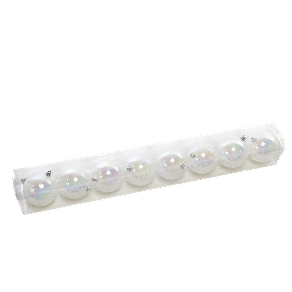 8 Palle Bianche Trasparenti Diametro 8cm 62,5x8x8cm