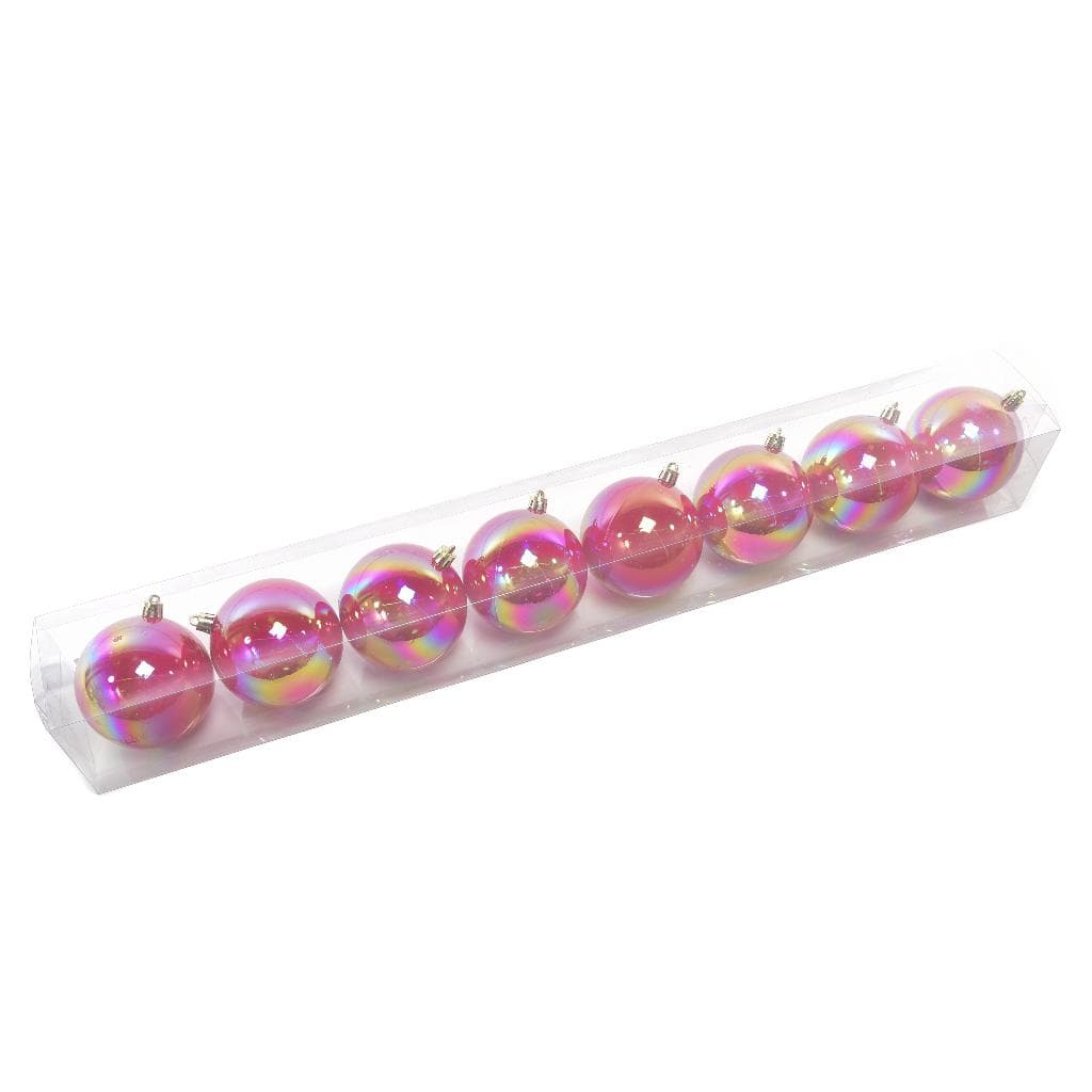 8 Palle Iridescenti Rouge Diametro 8cm 62,5x8x8cm