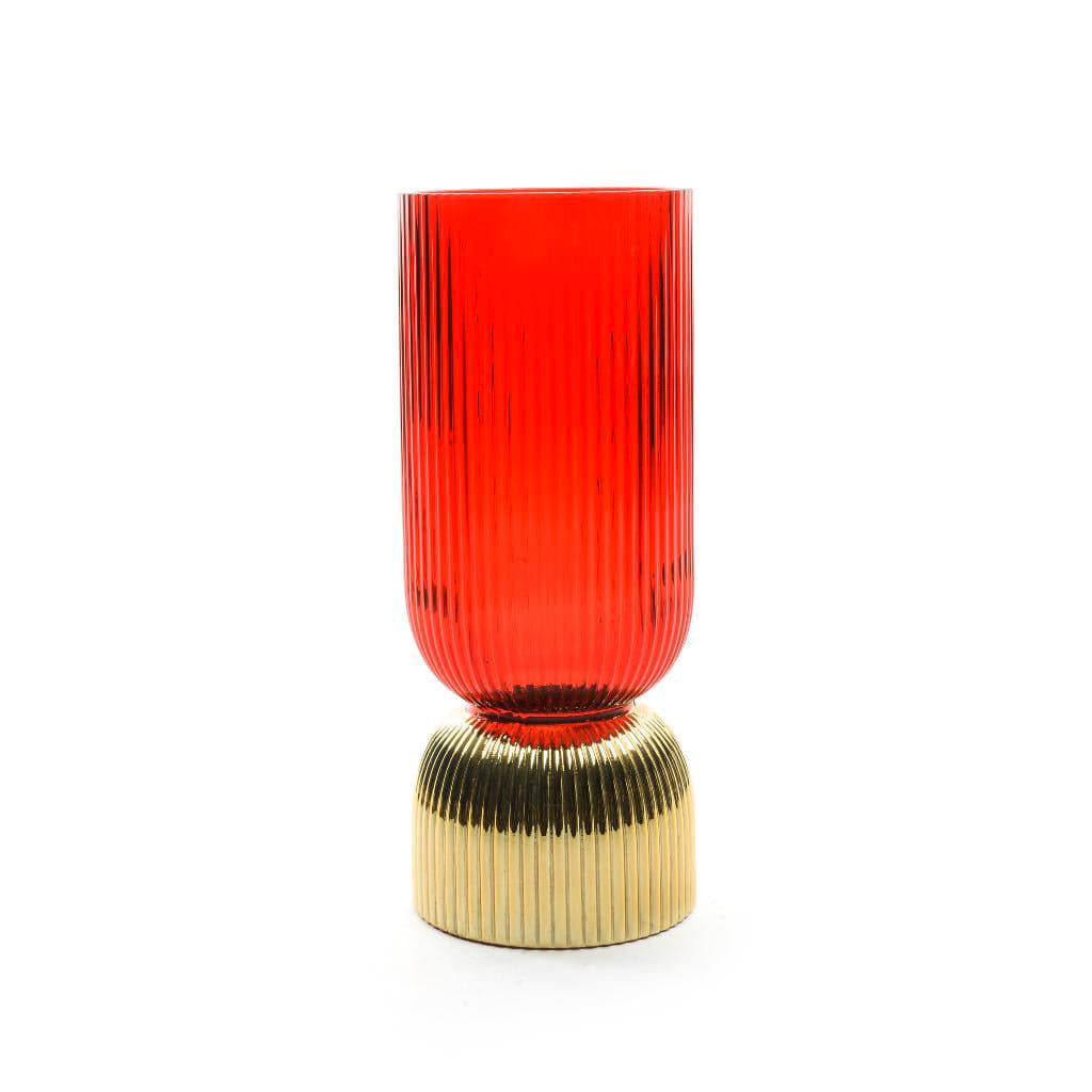 Vaso decorativo con base color oro per decorazioni natalizie