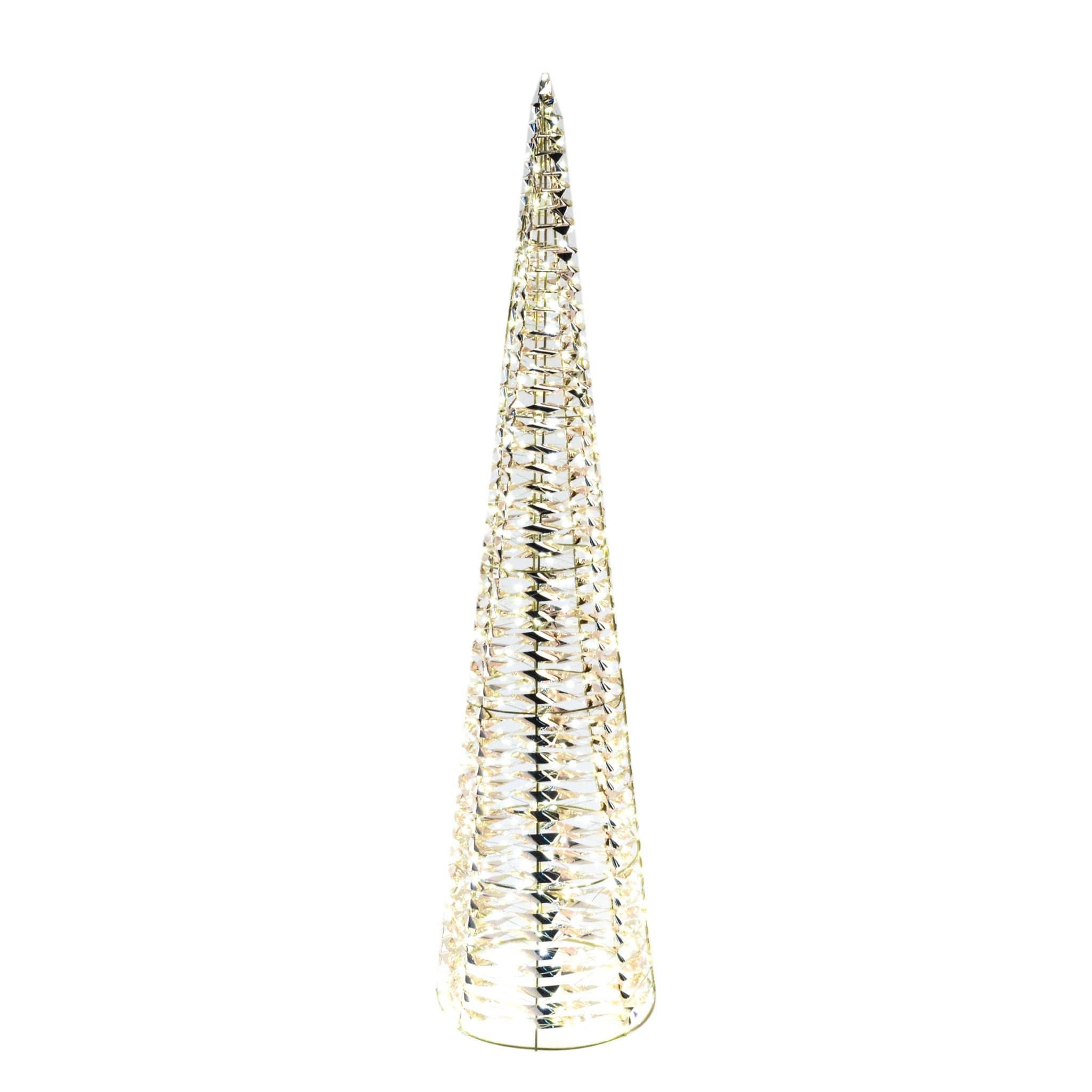 Albero decorativo cono in metallo e plastica con luci Led per decorazione natalizia - 5