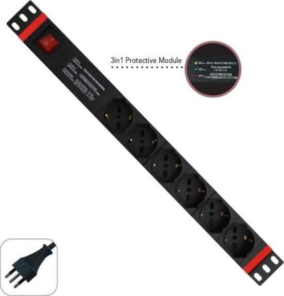 Multipresa 1u 6 prese universali - WPN-PDU-I06-06