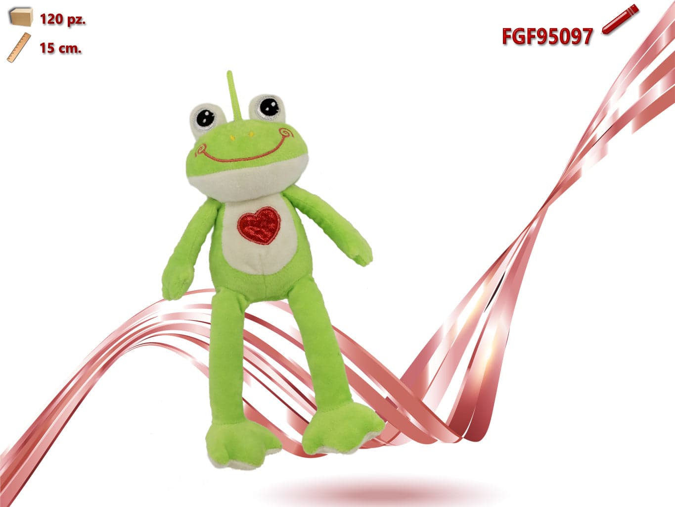Rana peluches con cuore stampato in Animali di peluche Save The Money - Rimini, commercioVirtuoso.it