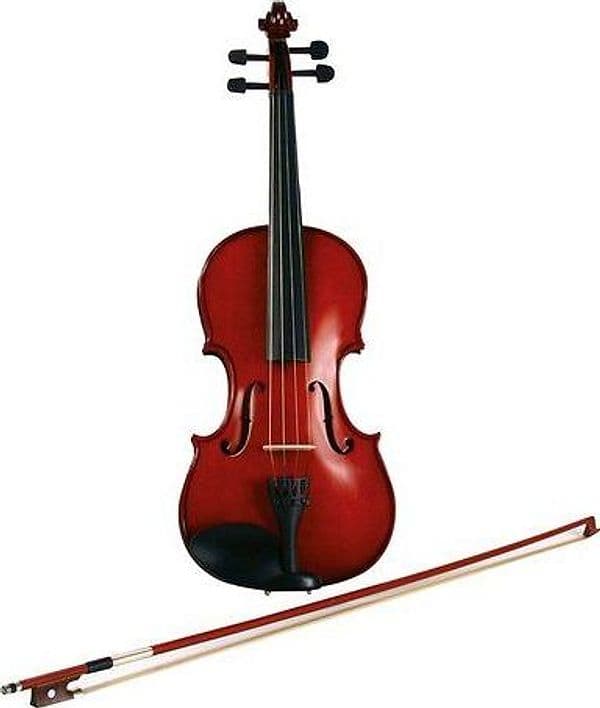 Violino 1/2 con montatura in legno completo di archetto tiracantino, colofonia ed astuccio sagomato antistrappo. - 8056734493818