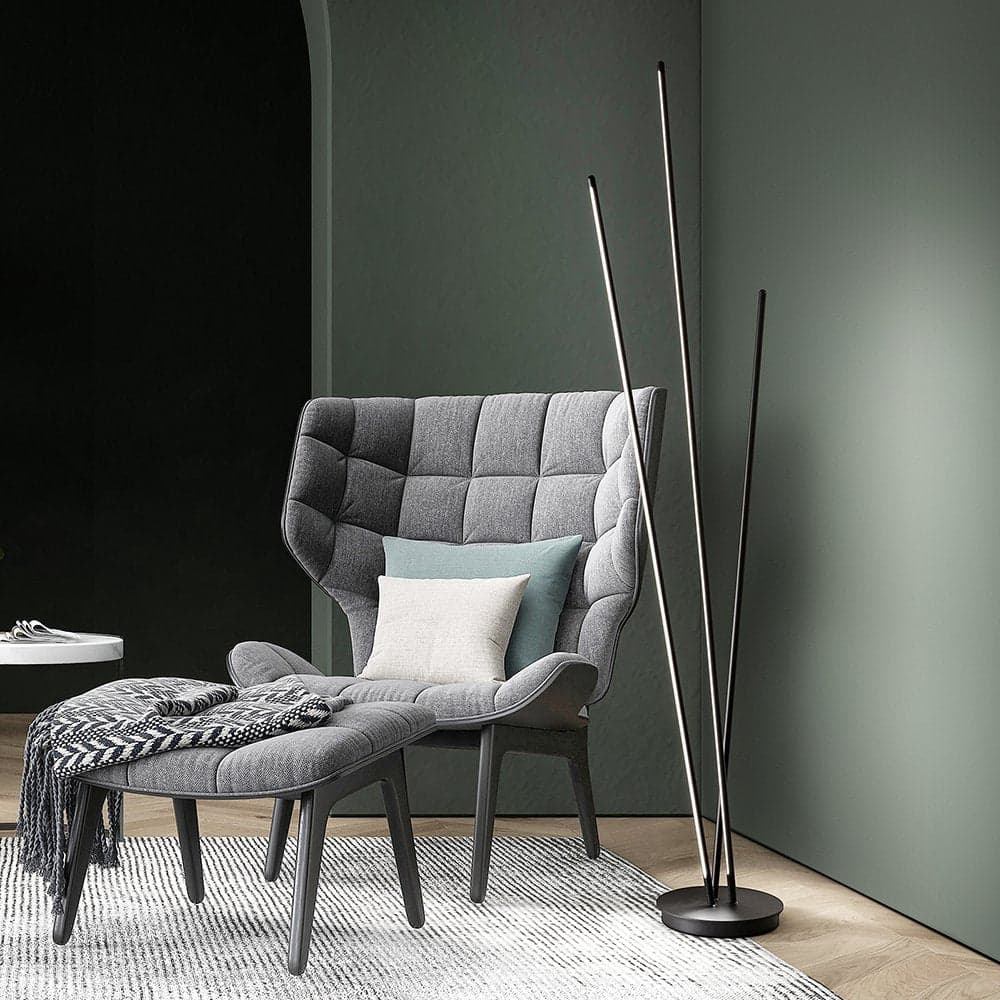 Piantana Contemporanea Twins Metallo Nero Led Integrato 47W in Lampade da terra LuceArt - Montecorvino Pugliano, commercioVirtuoso.it