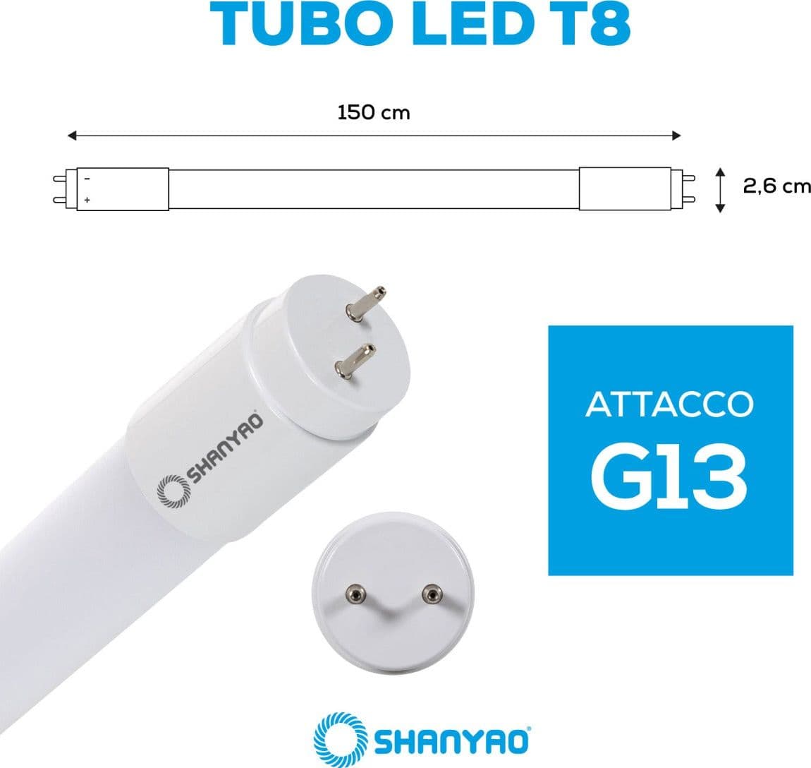 SHANYAO - TUBO ESSENTIAL T8 G13 150CM 18W LF in Canalizzazioni Stockdoc - Terni, commercioVirtuoso.it