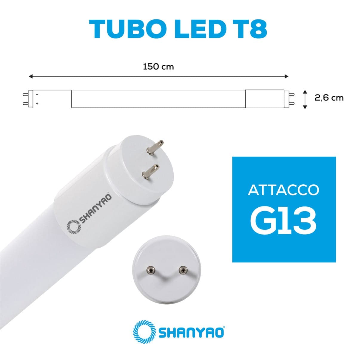 SHANYAO - TUBO ESSENTIAL T8 G13 150CM 18W LF in Canalizzazioni Stockdoc - Terni, commercioVirtuoso.it