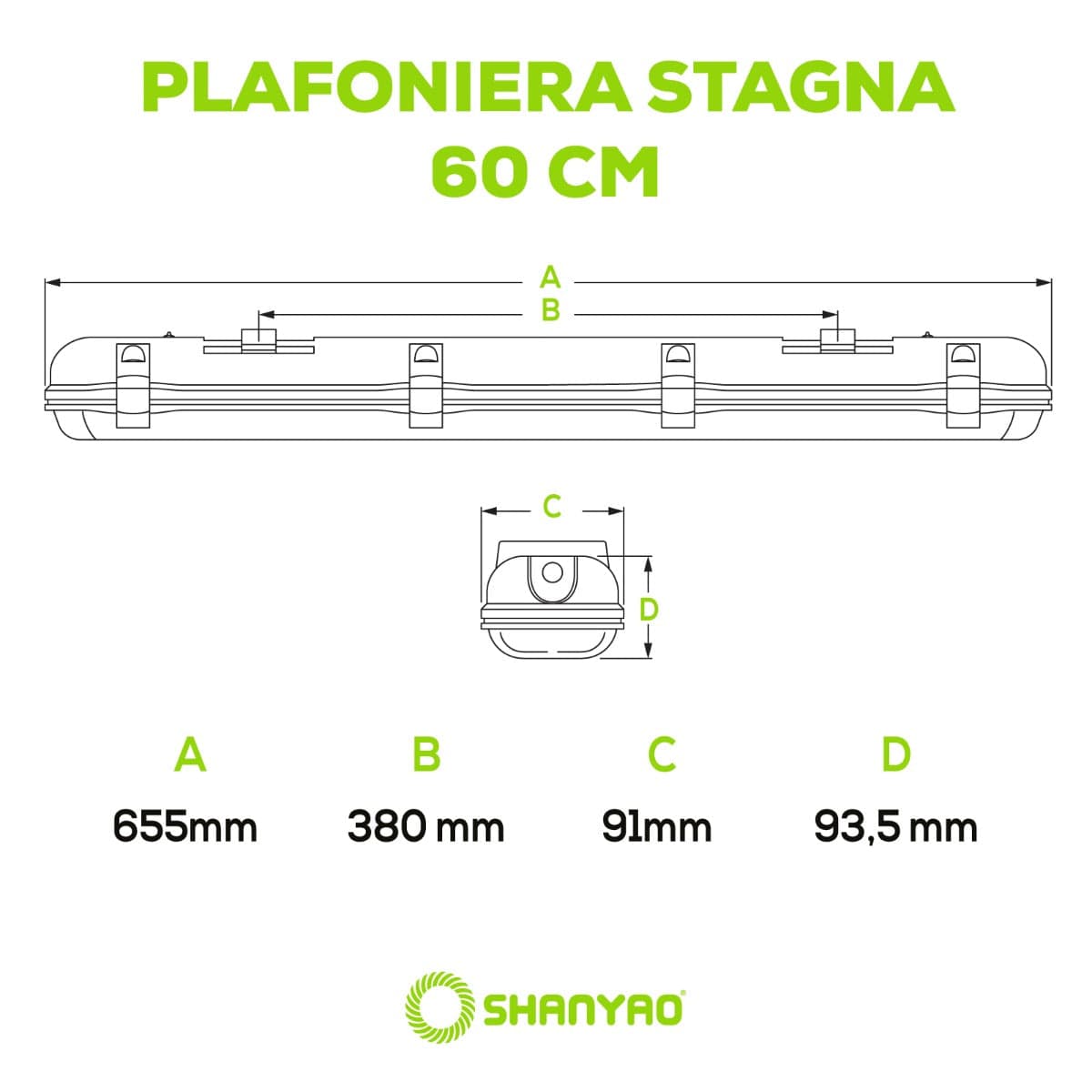 SHANYAO - PLAFONIERA STAGNA MAXIMA 1X120 in Plafoniere Stockdoc - Terni, commercioVirtuoso.it