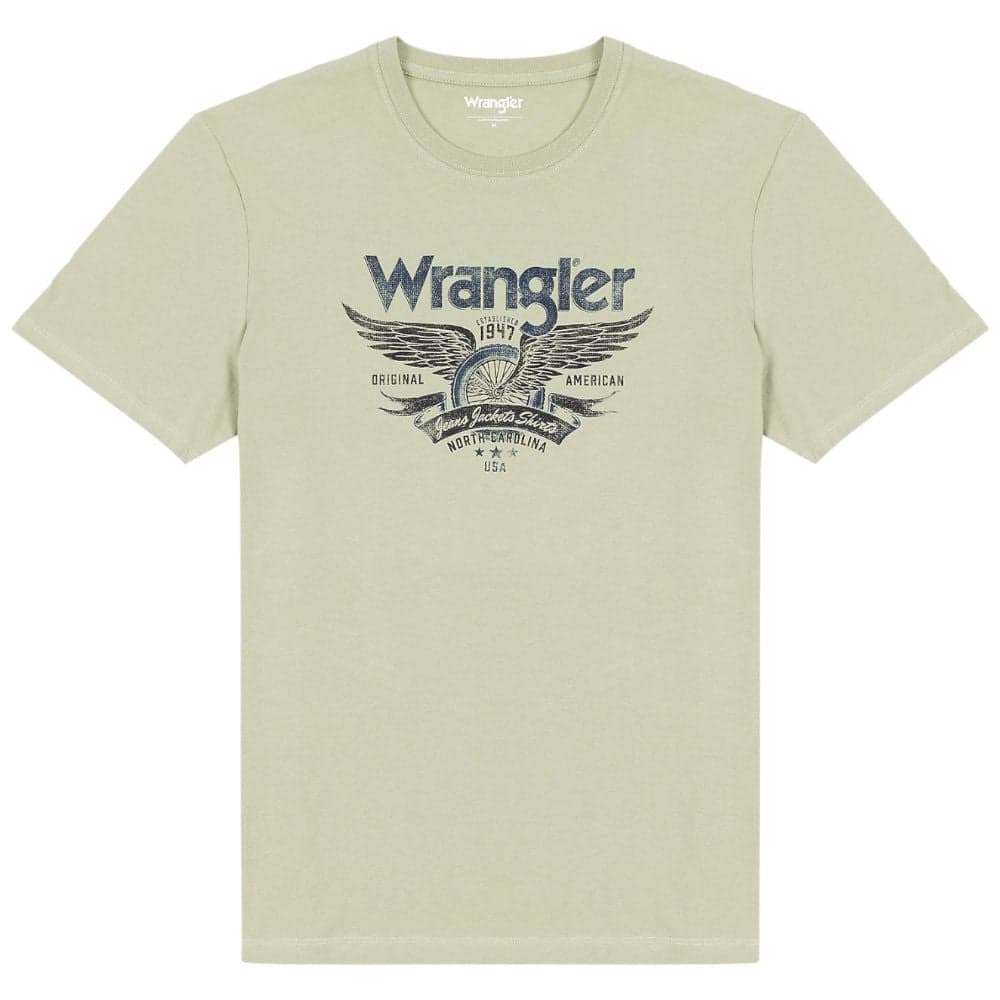 Wrangler t-shirt verde stampa America W70PEEG15 T-shirt Wrangler